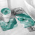 Personalised New Zealand Aotearoa Darts Masters Bathroom Set Maori Art Tattoo with Tribal Dart Symbol Teal Color - Polynesian Pride