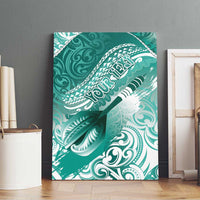 Personalised New Zealand Aotearoa Darts Masters Canvas Wall Art Maori Art Tattoo with Tribal Dart Symbol Teal Color - Polynesian Pride