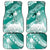 Personalised New Zealand Aotearoa Darts Masters Car Mats Maori Art Tattoo with Tribal Dart Symbol Teal Color - Polynesian Pride
