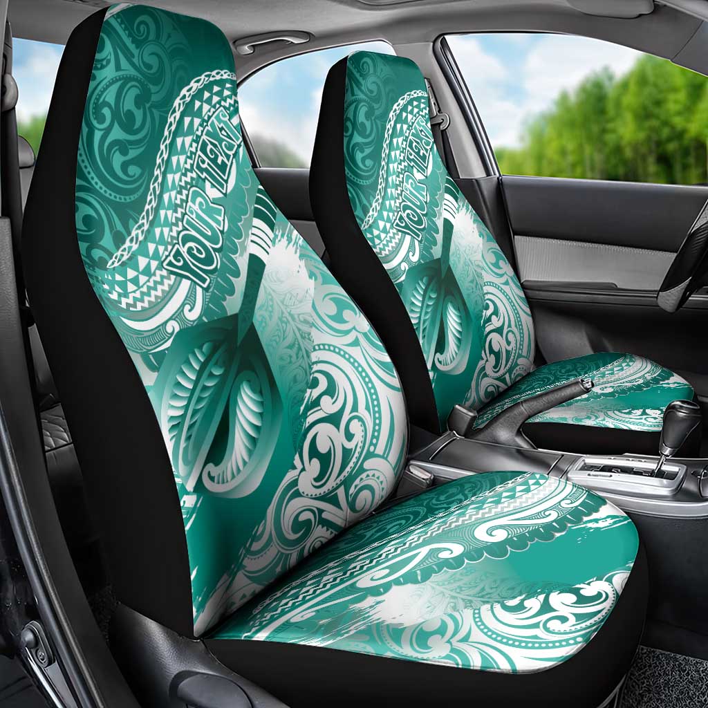 Personalised New Zealand Aotearoa Darts Masters Car Seat Cover Maori Art Tattoo with Tribal Dart Symbol Teal Color - Polynesian Pride