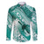 Personalised New Zealand Aotearoa Darts Masters Family Matching Long Sleeve Bodycon Dress and Hawaiian Shirt Maori Art Tattoo with Tribal Dart Symbol Teal Color - Polynesian Pride
