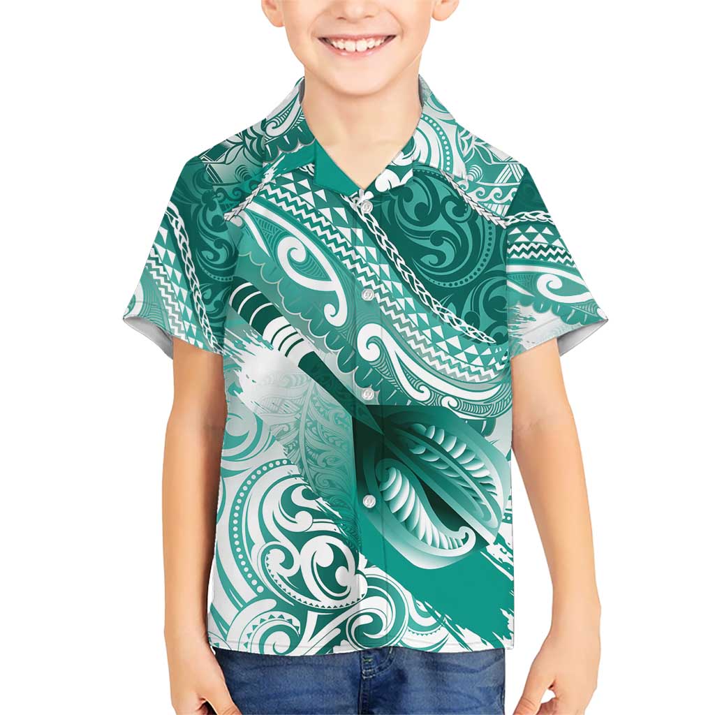 Personalised New Zealand Aotearoa Darts Masters Hawaiian Shirt Maori Art Tattoo with Tribal Dart Symbol Teal Color - Polynesian Pride