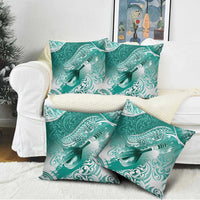 Personalised New Zealand Aotearoa Darts Masters Pillow Cover Maori Art Tattoo with Tribal Dart Symbol Teal Color - Polynesian Pride