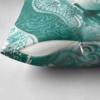 Personalised New Zealand Aotearoa Darts Masters Pillow Cover Maori Art Tattoo with Tribal Dart Symbol Teal Color - Polynesian Pride