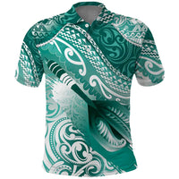 Personalised New Zealand Aotearoa Darts Masters Polo Shirt Maori Art Tattoo with Tribal Dart Symbol Teal Color - Polynesian Pride