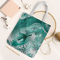 Personalised New Zealand Aotearoa Darts Masters Tote Bag Maori Art Tattoo with Tribal Dart Symbol Teal Color - Polynesian Pride