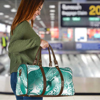 Personalised New Zealand Aotearoa Darts Masters Travel Bag Maori Art Tattoo with Tribal Dart Symbol Teal Color - Polynesian Pride