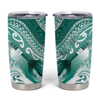 Personalised New Zealand Aotearoa Darts Masters Tumbler Cup Maori Art Tattoo with Tribal Dart Symbol Teal Color - Polynesian Pride