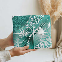 Personalised New Zealand Aotearoa Darts Masters Wrapping Paper Maori Art Tattoo with Tribal Dart Symbol Teal Color - Polynesian Pride