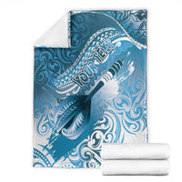 Personalised New Zealand Aotearoa Darts Masters Blanket Maori Art Tattoo with Tribal Dart Symbol Blue - Polynesian Pride
