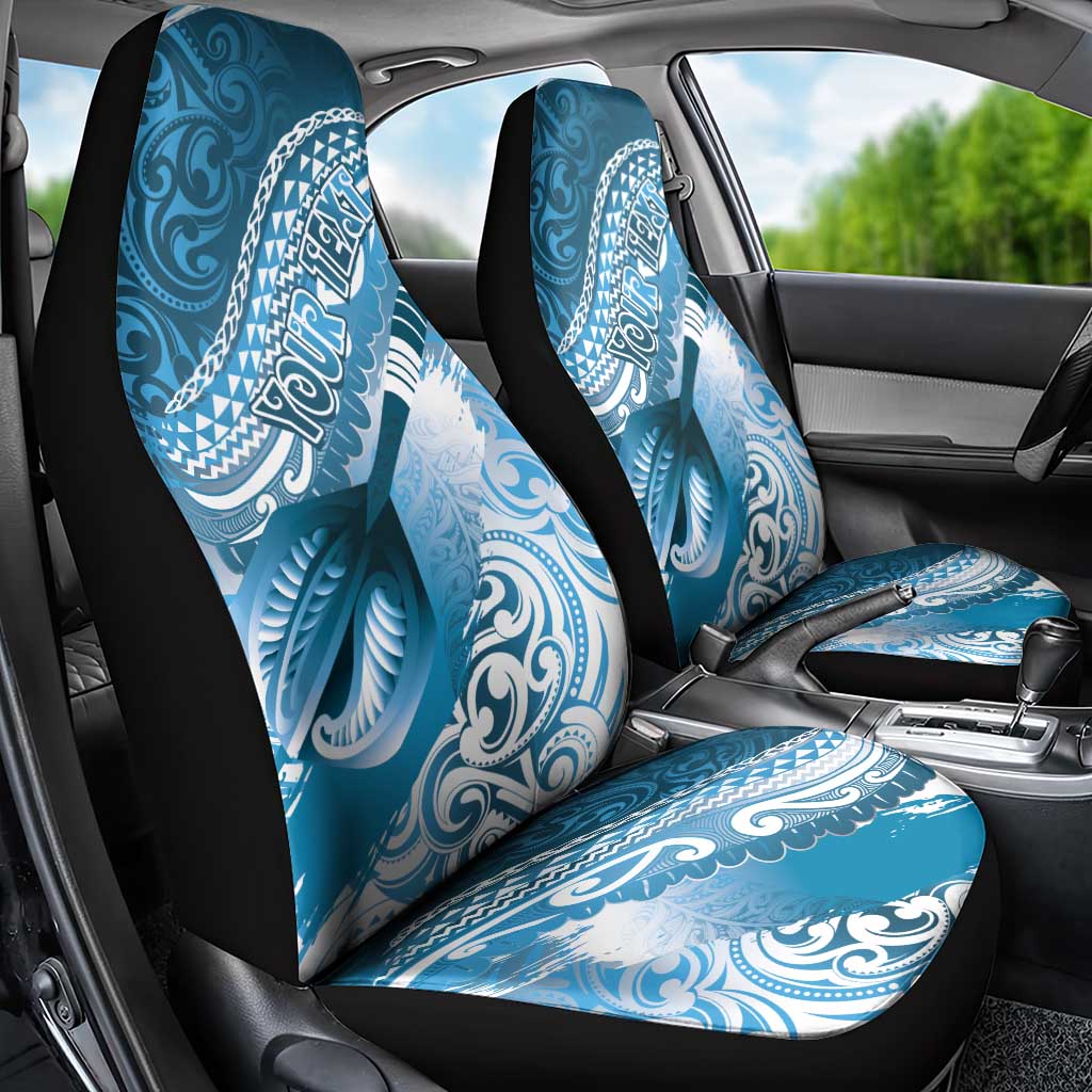 Personalised New Zealand Aotearoa Darts Masters Car Seat Cover Maori Art Tattoo with Tribal Dart Symbol Blue - Polynesian Pride