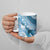 Personalised New Zealand Aotearoa Darts Masters Ceramic Mug Maori Art Tattoo with Tribal Dart Symbol Blue - Polynesian Pride