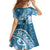 Personalised New Zealand Aotearoa Darts Masters Family Matching Mermaid Dress and Hawaiian Shirt Maori Art Tattoo with Tribal Dart Symbol Blue - Polynesian Pride