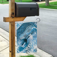 Personalised New Zealand Aotearoa Darts Masters Garden Flag Maori Art Tattoo with Tribal Dart Symbol Blue - Polynesian Pride