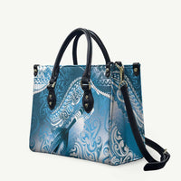 Personalised New Zealand Aotearoa Darts Masters Leather Bag Maori Art Tattoo with Tribal Dart Symbol Blue - Polynesian Pride