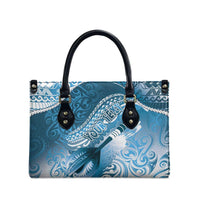 Personalised New Zealand Aotearoa Darts Masters Leather Bag Maori Art Tattoo with Tribal Dart Symbol Blue - Polynesian Pride