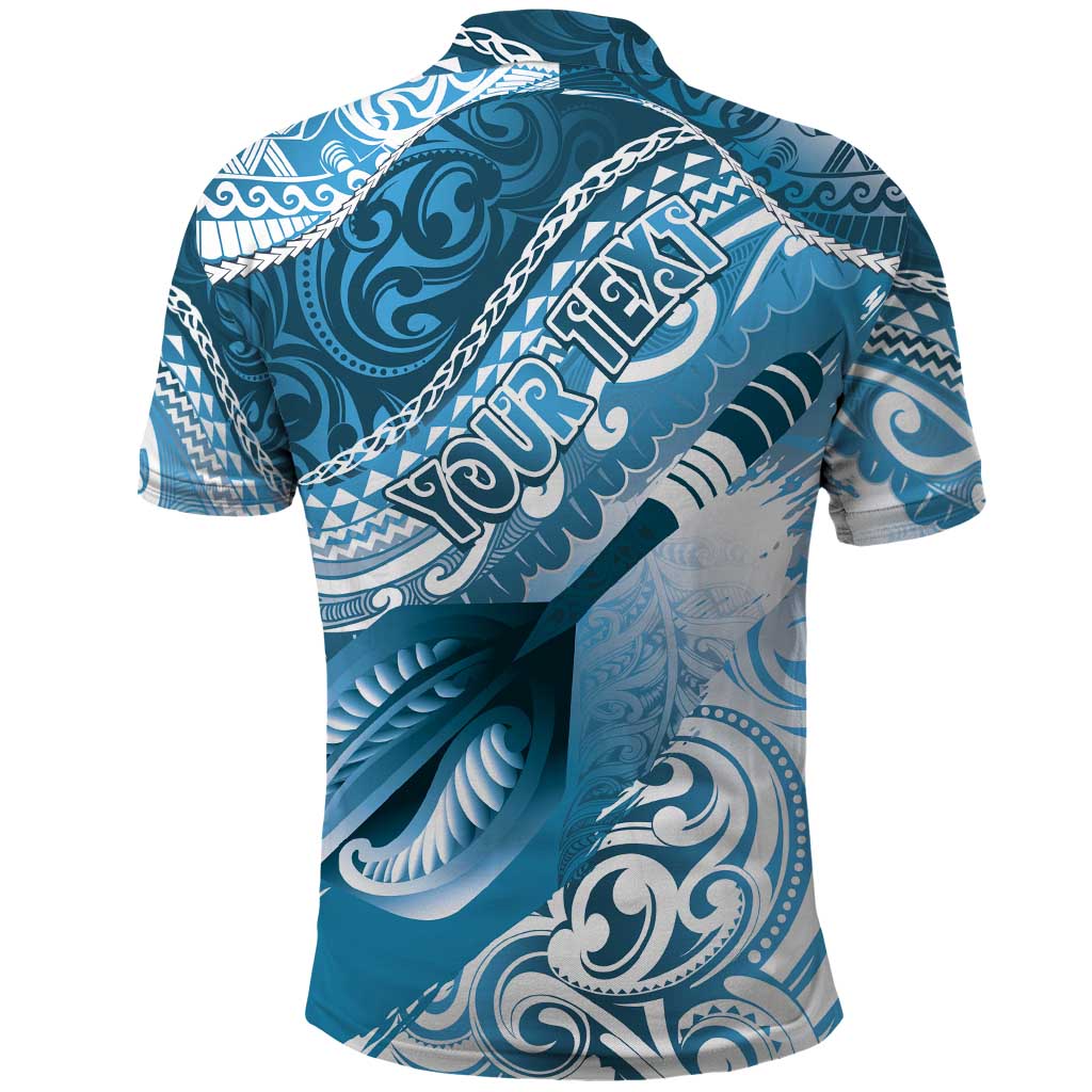 Personalised New Zealand Aotearoa Darts Masters Polo Shirt Maori Art Tattoo with Tribal Dart Symbol Blue - Polynesian Pride