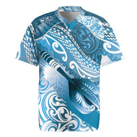 Personalised New Zealand Aotearoa Darts Masters Rugby Jersey Maori Art Tattoo with Tribal Dart Symbol Blue - Polynesian Pride