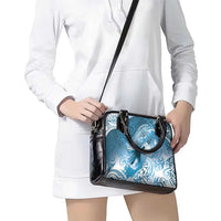Personalised New Zealand Aotearoa Darts Masters Shoulder Handbag Maori Art Tattoo with Tribal Dart Symbol Blue - Polynesian Pride