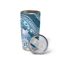 Personalised New Zealand Aotearoa Darts Masters Tumbler Cup Maori Art Tattoo with Tribal Dart Symbol Blue - Polynesian Pride