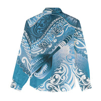 Personalised New Zealand Aotearoa Darts Masters Women Casual Shirt Maori Art Tattoo with Tribal Dart Symbol Blue - Polynesian Pride