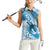 Personalised New Zealand Aotearoa Darts Masters Women Sleeveless Polo Shirt Maori Art Tattoo with Tribal Dart Symbol Blue - Polynesian Pride
