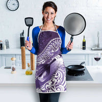 Personalised New Zealand Aotearoa Darts Masters Apron Maori Art Tattoo with Tribal Dart Symbol Purple - Polynesian Pride
