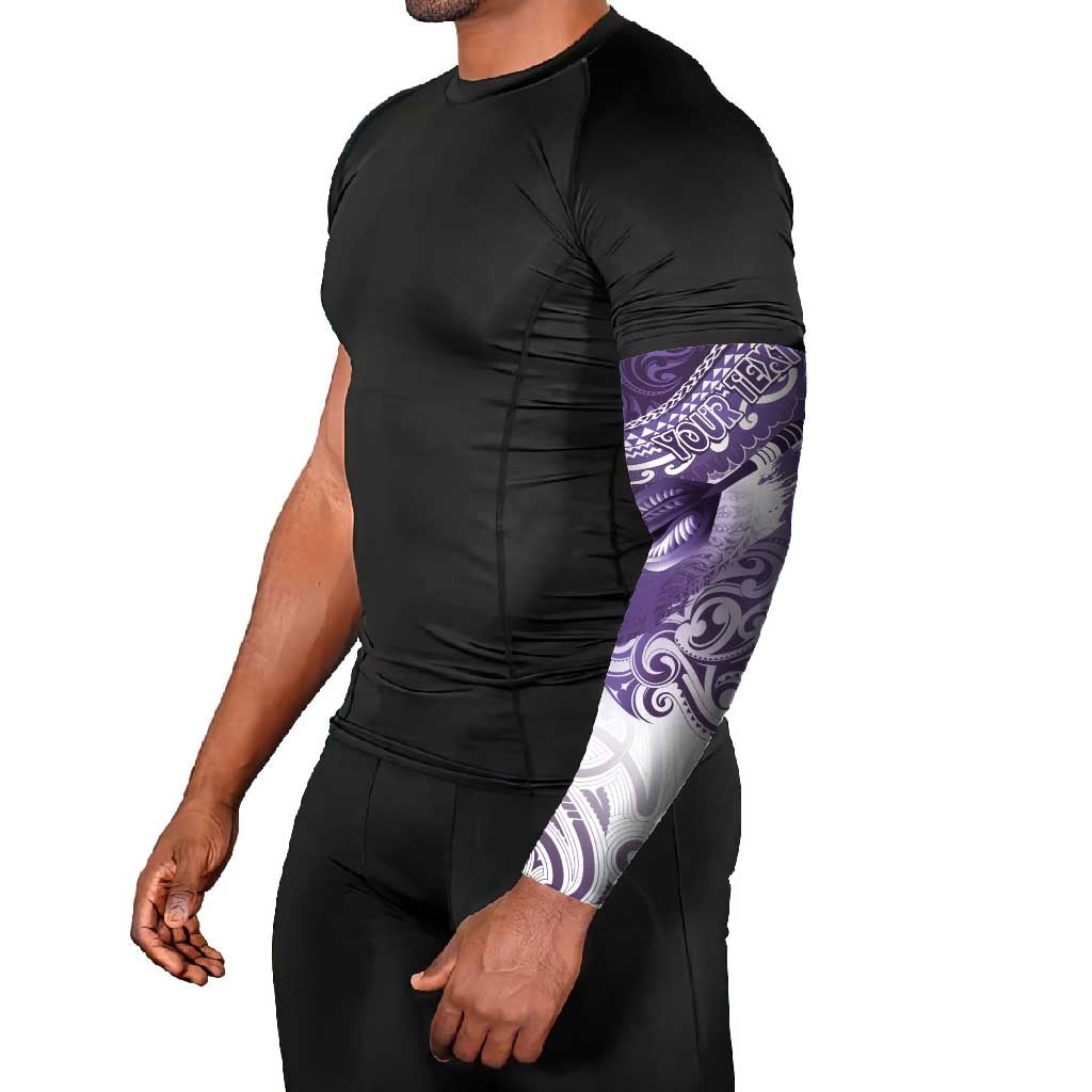 Personalised New Zealand Aotearoa Darts Masters Arm Sleeves Maori Art Tattoo with Tribal Dart Symbol Purple - Polynesian Pride