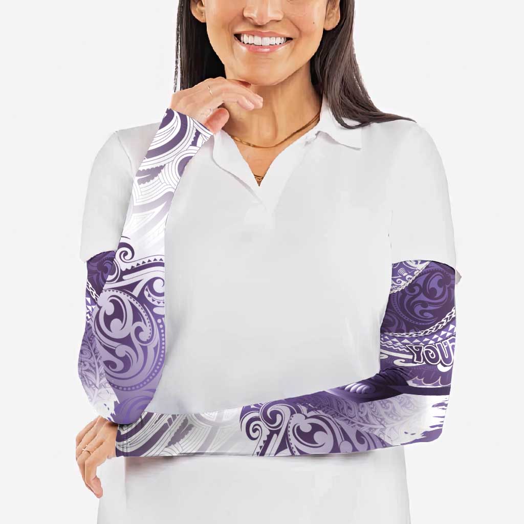 Personalised New Zealand Aotearoa Darts Masters Arm Sleeves Maori Art Tattoo with Tribal Dart Symbol Purple - Polynesian Pride