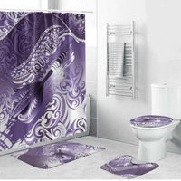 Personalised New Zealand Aotearoa Darts Masters Bathroom Set Maori Art Tattoo with Tribal Dart Symbol Purple - Polynesian Pride