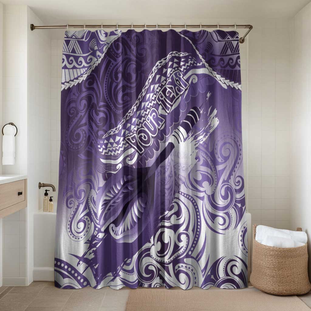 Personalised New Zealand Aotearoa Darts Masters Bathroom Set Maori Art Tattoo with Tribal Dart Symbol Purple - Polynesian Pride