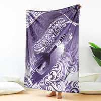 Personalised New Zealand Aotearoa Darts Masters Blanket Maori Art Tattoo with Tribal Dart Symbol Purple - Polynesian Pride