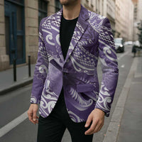 Personalised New Zealand Aotearoa Darts Masters Blazer Maori Art Tattoo with Tribal Dart Symbol Purple - Polynesian Pride
