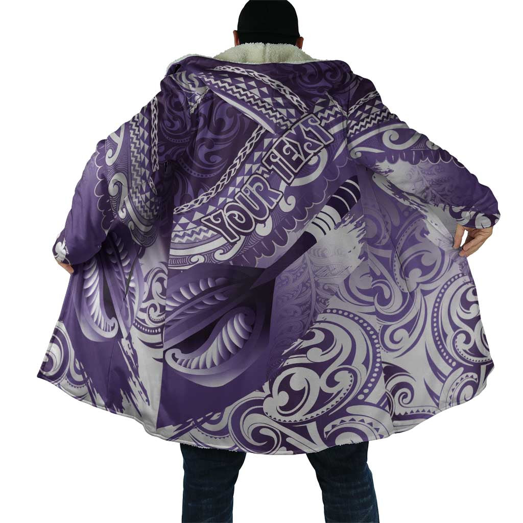 Personalised New Zealand Aotearoa Darts Masters Cloak Maori Art Tattoo with Tribal Dart Symbol Purple - Polynesian Pride