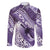 Personalised New Zealand Aotearoa Darts Masters Family Matching Long Sleeve Bodycon Dress and Hawaiian Shirt Maori Art Tattoo with Tribal Dart Symbol Purple - Polynesian Pride