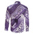 Personalised New Zealand Aotearoa Darts Masters Family Matching Mermaid Dress and Hawaiian Shirt Maori Art Tattoo with Tribal Dart Symbol Purple - Polynesian Pride