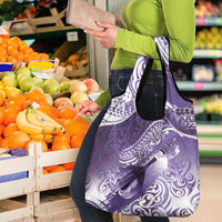 Personalised New Zealand Aotearoa Darts Masters Grocery Bag Maori Art Tattoo with Tribal Dart Symbol Purple - Polynesian Pride