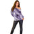 Personalised New Zealand Aotearoa Darts Masters Off Shoulder Sweater Maori Art Tattoo with Tribal Dart Symbol Purple - Polynesian Pride