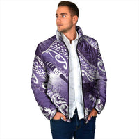 Personalised New Zealand Aotearoa Darts Masters Padded Jacket Maori Art Tattoo with Tribal Dart Symbol Purple - Polynesian Pride