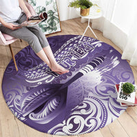 Personalised New Zealand Aotearoa Darts Masters Round Carpet Maori Art Tattoo with Tribal Dart Symbol Purple - Polynesian Pride