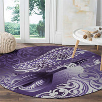 Personalised New Zealand Aotearoa Darts Masters Round Carpet Maori Art Tattoo with Tribal Dart Symbol Purple - Polynesian Pride