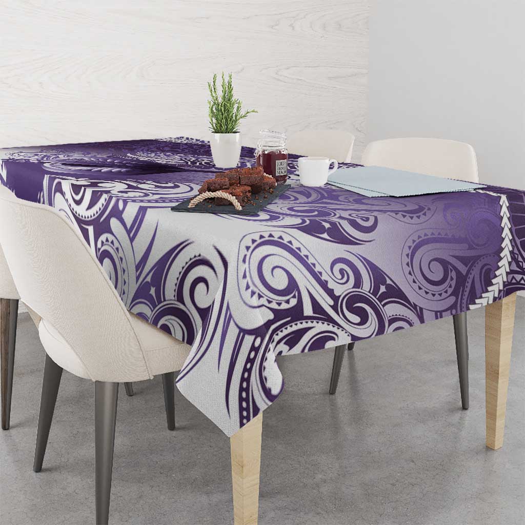 Personalised New Zealand Aotearoa Darts Masters Tablecloth Maori Art Tattoo with Tribal Dart Symbol Purple - Polynesian Pride