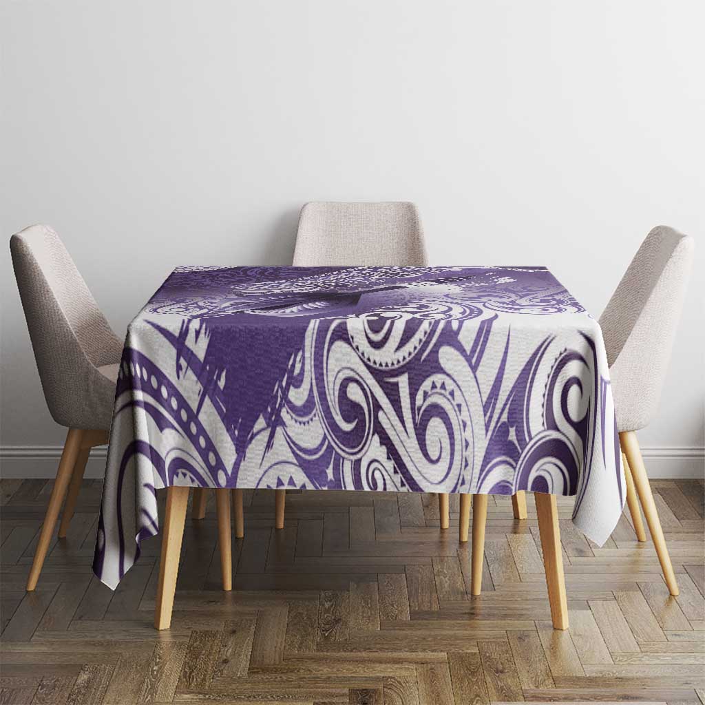 Personalised New Zealand Aotearoa Darts Masters Tablecloth Maori Art Tattoo with Tribal Dart Symbol Purple - Polynesian Pride