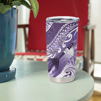 Personalised New Zealand Aotearoa Darts Masters Tumbler Cup Maori Art Tattoo with Tribal Dart Symbol Purple - Polynesian Pride