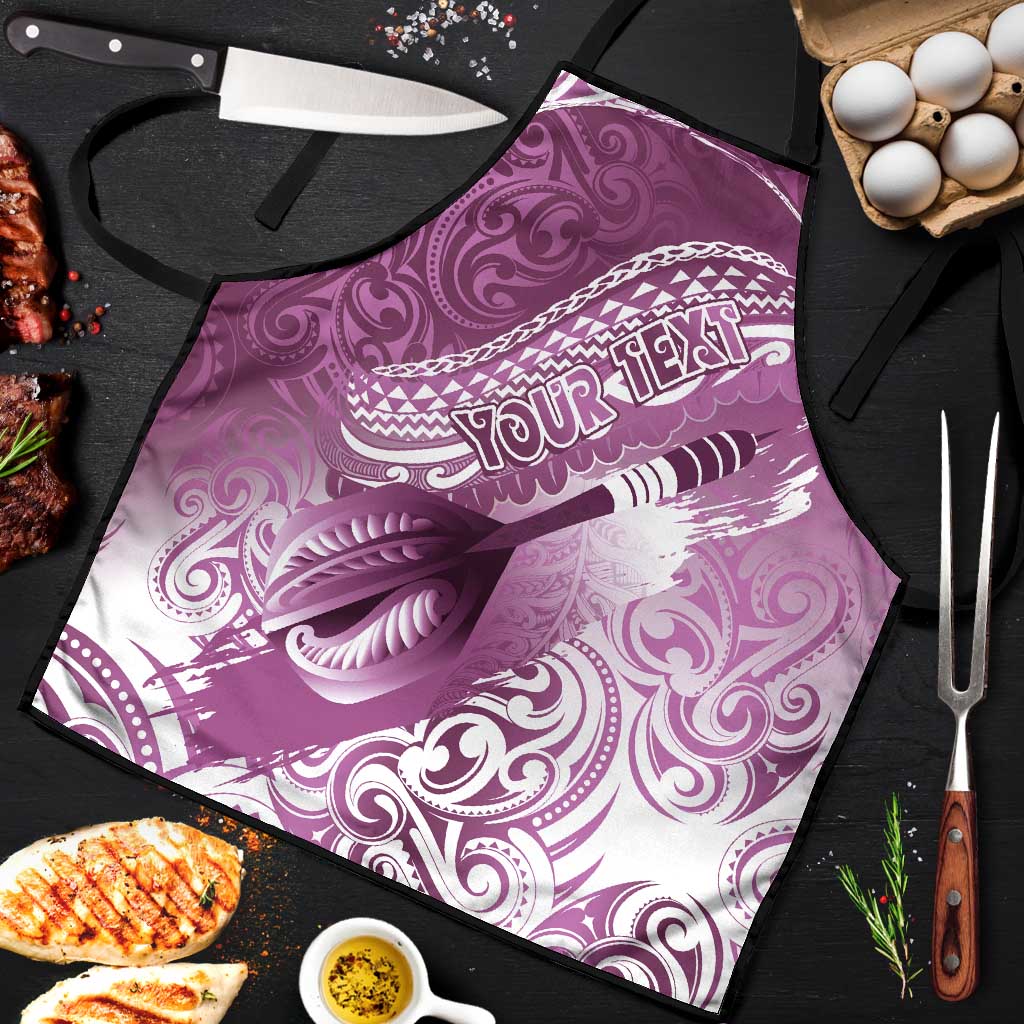 Personalised New Zealand Aotearoa Darts Masters Apron Maori Art Tattoo with Tribal Dart Symbol Pink - Polynesian Pride