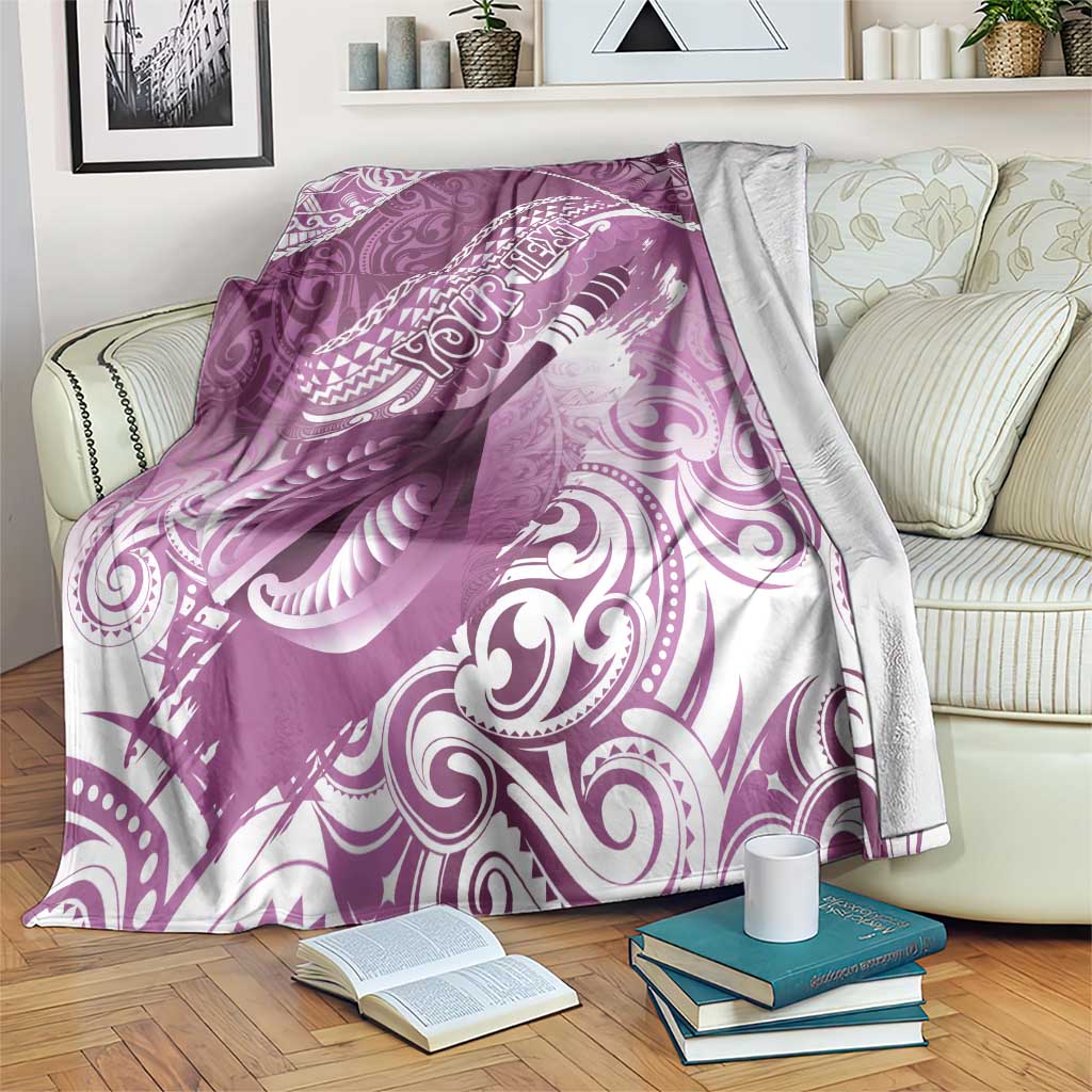 Personalised New Zealand Aotearoa Darts Masters Blanket Maori Art Tattoo with Tribal Dart Symbol Pink - Polynesian Pride
