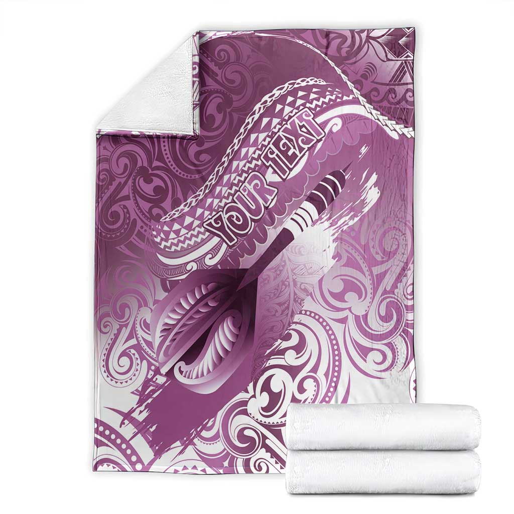 Personalised New Zealand Aotearoa Darts Masters Blanket Maori Art Tattoo with Tribal Dart Symbol Pink - Polynesian Pride