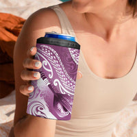 Personalised New Zealand Aotearoa Darts Masters 4 in 1 Can Cooler Tumbler Maori Art Tattoo with Tribal Dart Symbol Pink - Polynesian Pride