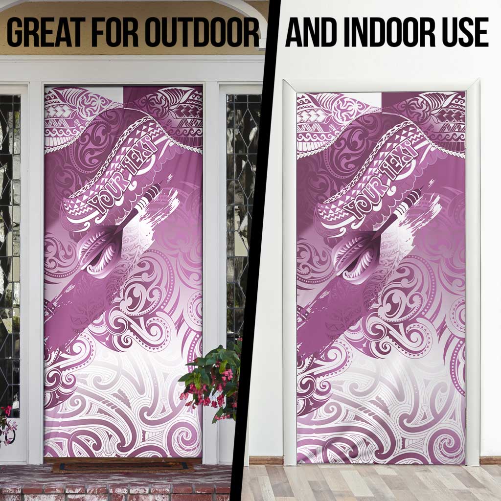 Personalised New Zealand Aotearoa Darts Masters Door Cover Maori Art Tattoo with Tribal Dart Symbol Pink - Polynesian Pride