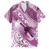 Personalised New Zealand Aotearoa Darts Masters Family Matching Short Sleeve Bodycon Dress and Hawaiian Shirt Maori Art Tattoo with Tribal Dart Symbol Pink - Polynesian Pride